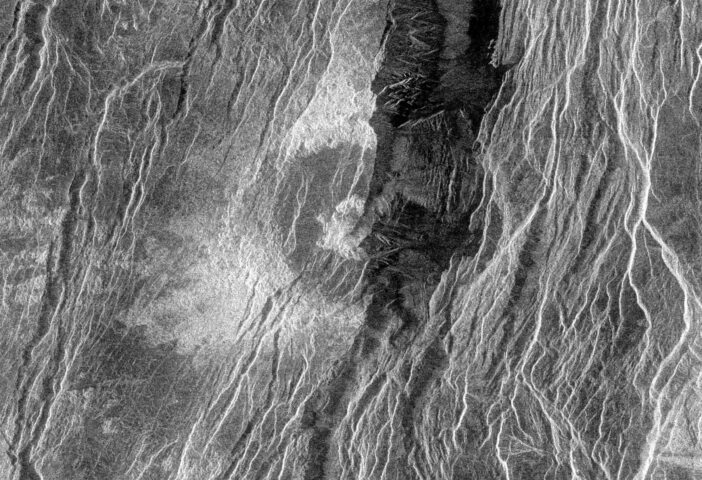 Venus - Fractured Somerville Crater in Beta Regio