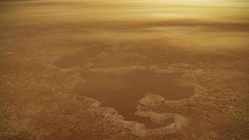 Titan's Rimmed Lakes (Artist's Concept)