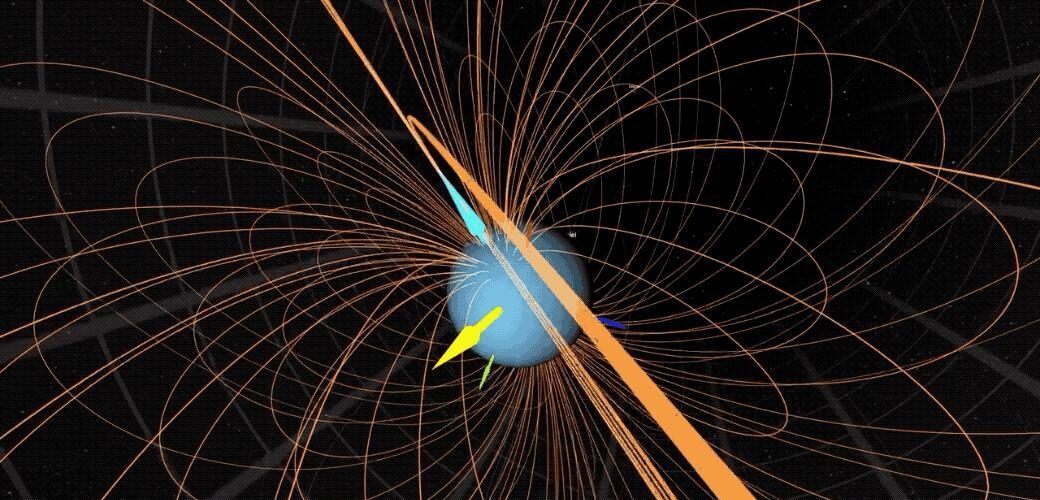 GIF of Uranus' Magnetic Field