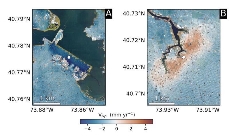 Hot Spots of Subsidence, Uplift in New York City