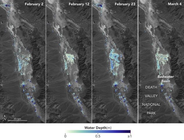 SWOT Death Valley Lake Depth