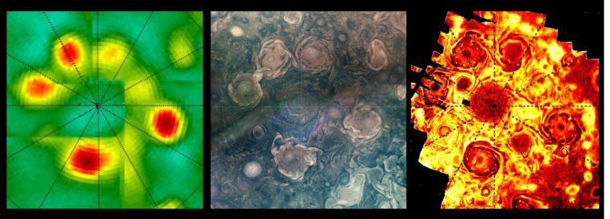 NASA's Juno Catches 3 Waves of Jupiter's Polar Cyclones