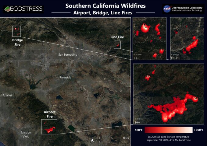 Southern California Wildfires Captured by NASA's ECOSTRESS