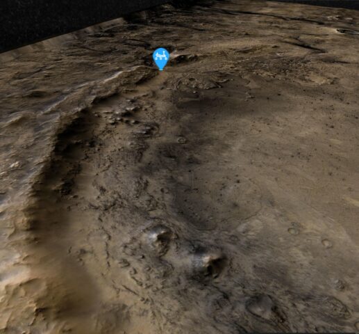 Perseverance's Location at the Base of Jezero Crater's Rim