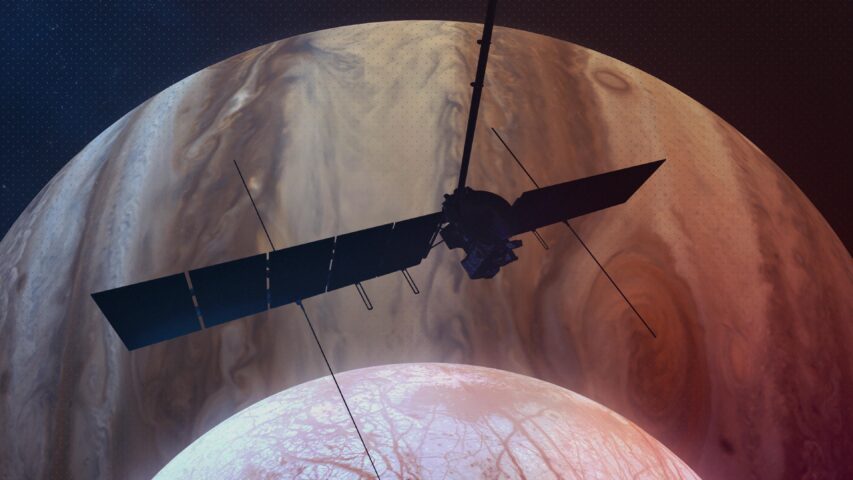 Europa Clipper Spies Jupiter and Europa (Artist's Concept)