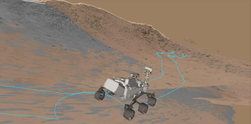 View of Rover Driving Software During a Slippery Drive