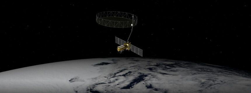 NISAR in Orbit Over Antarctica (Artist's Concept)