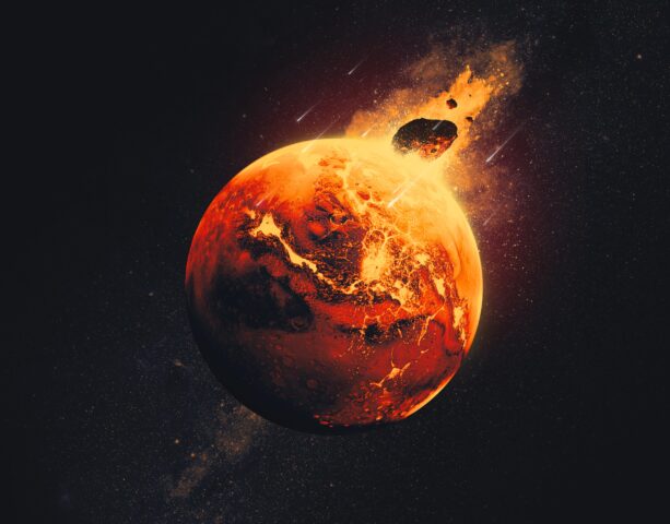 Giant Impacts on Ancient Mars (Artist's Concept)